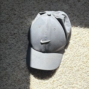 Nike Gray Embroidered Swoosh Cap